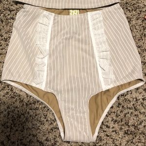 Kortni Jeane Netted White Ruffle Down Bottoms
